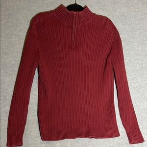 WILKE RODRIGUEZ Heavy Weight Cotton Cable Knit Men’s Sweater with 1/4 Zipper